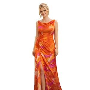 NWT All About May Orange and Pink Floral Dress - US Size 6